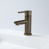 Notorious Basin Mixer Round Spout - Antique Brass