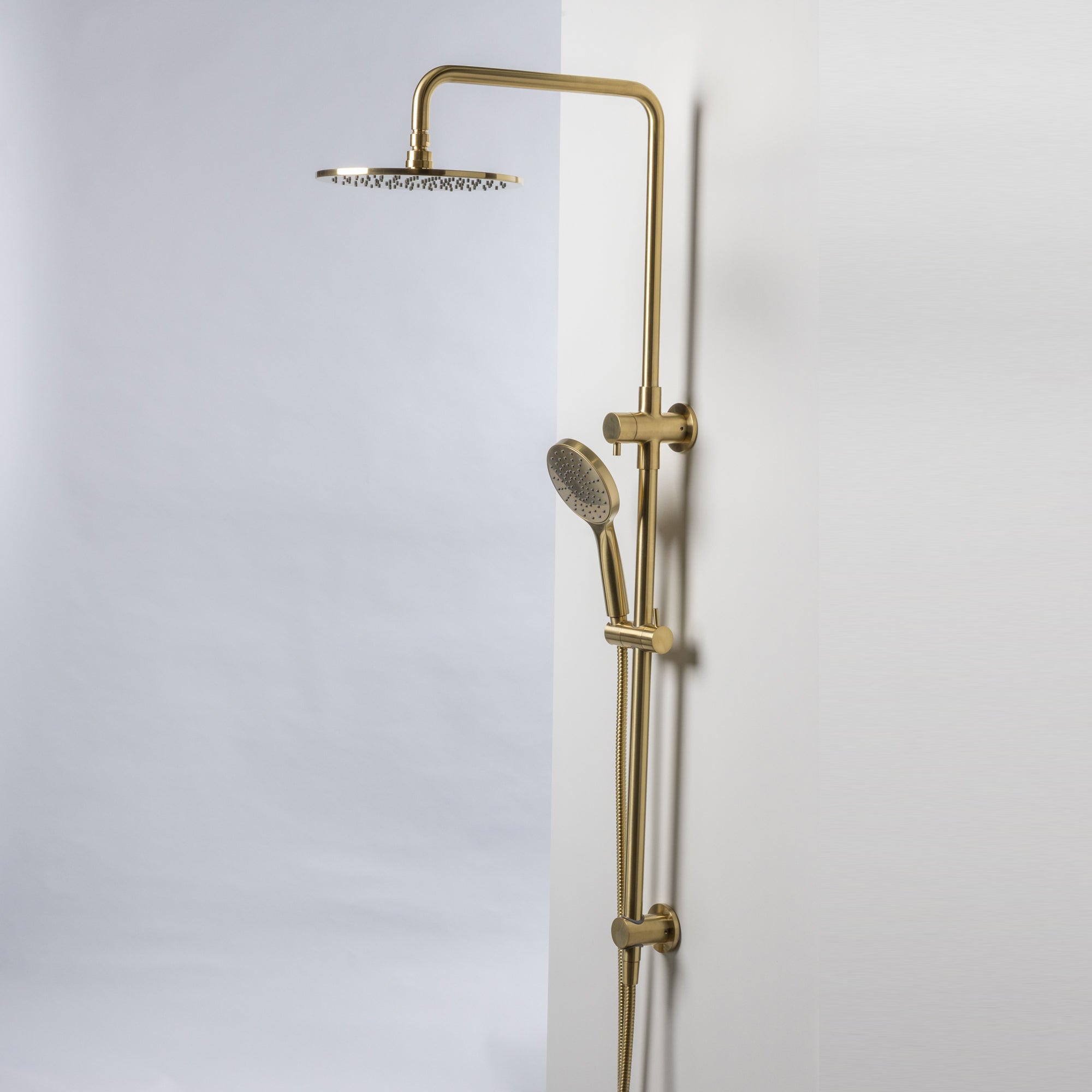 Notorious 250mm Twin Shower With Diverter Brushed Gold