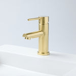 Notorious Basin Mixer Round Spout Brushed Gld