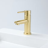 Notorious Basin Mixer Round Spout Brushed Gld