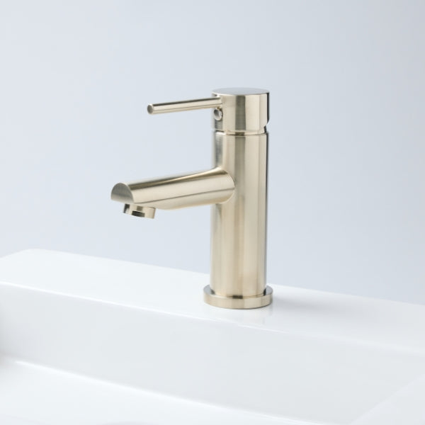 Notorious Basin Mixer Round Spout Brushed Nickel