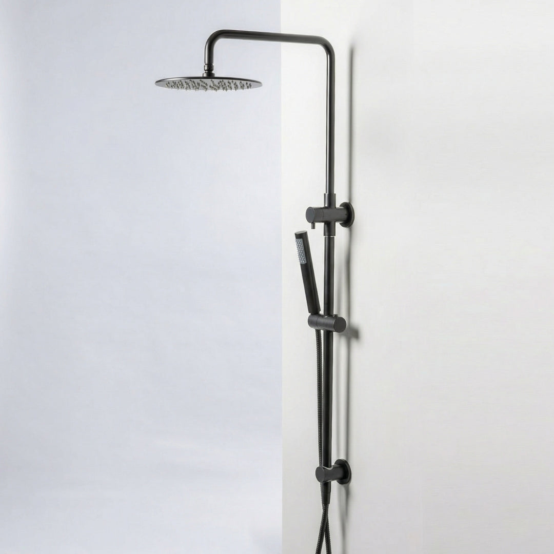 Notorious Collective Shower with Diverter 200mm Matt Black