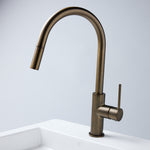 Notorious Pull-out Kitchen Laundry Mixer Antique Brass
