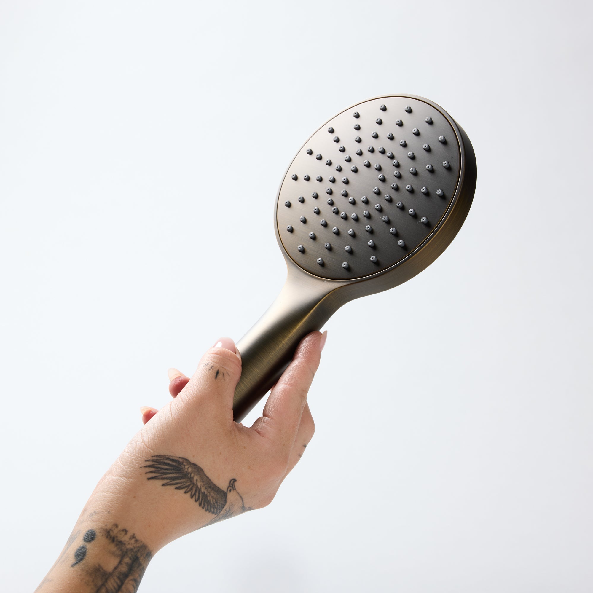 Notorious Round Hand Shower Head Antique Brass