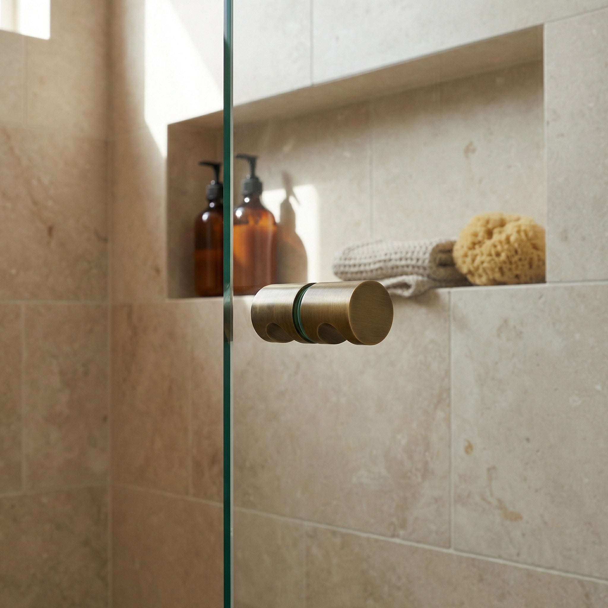 Notorious Shower Door Handle Antique Brass