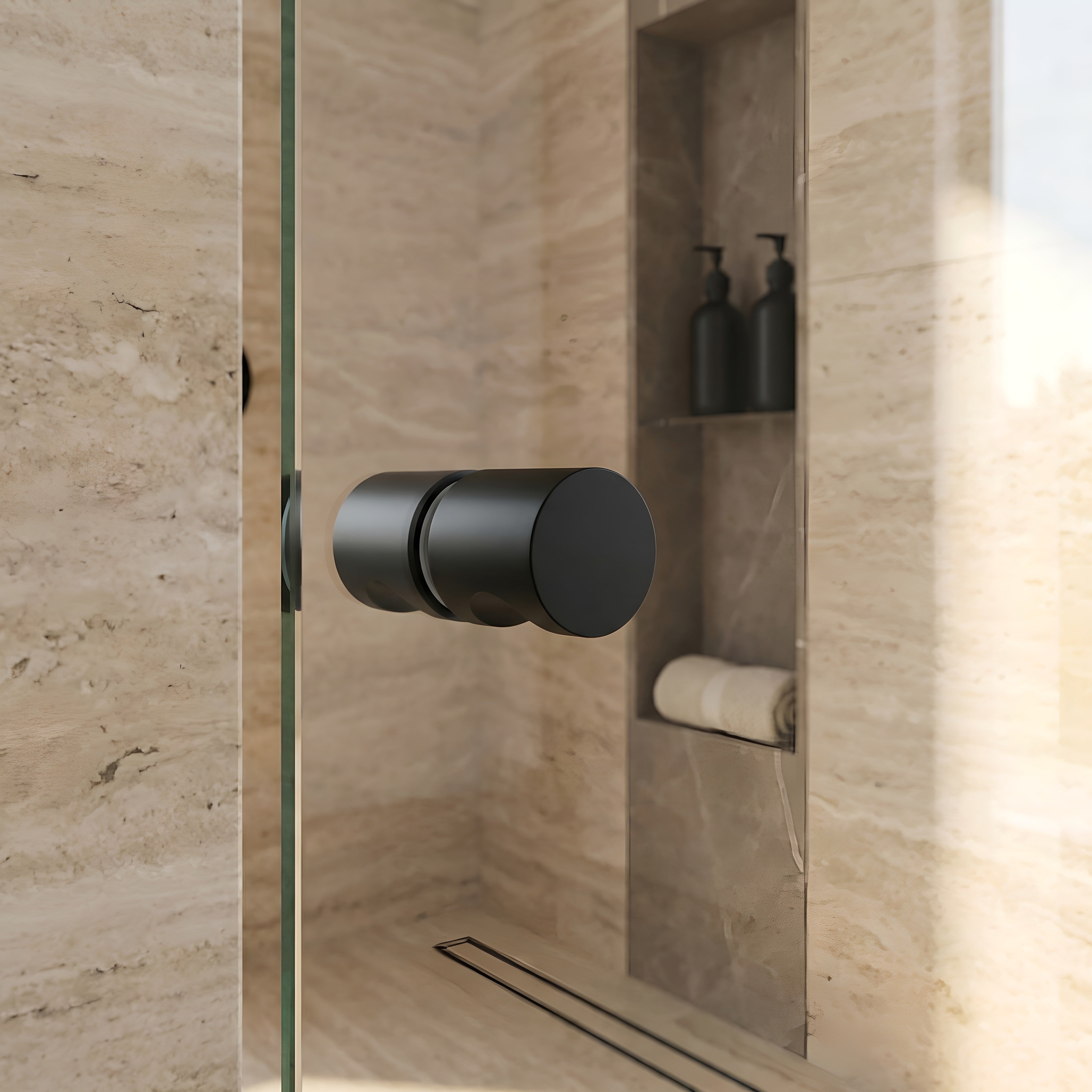 Notorious Shower Door Handle Matt Black
