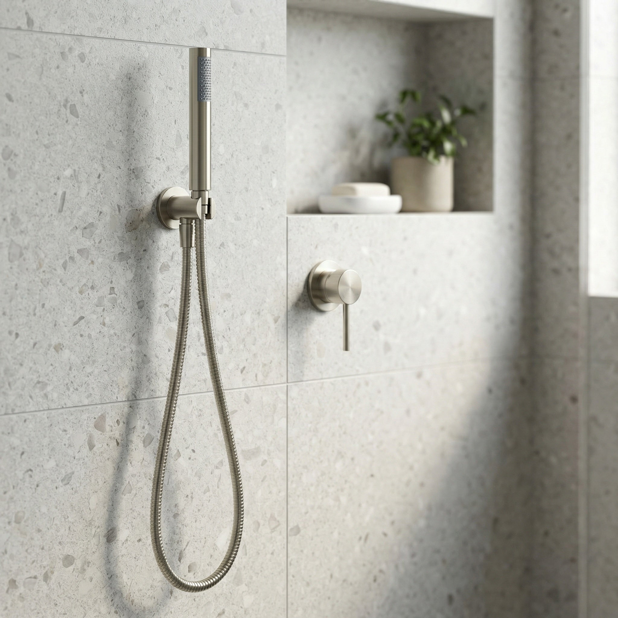 Notorious Shower Handpiece on Bracket Brushed Nickel