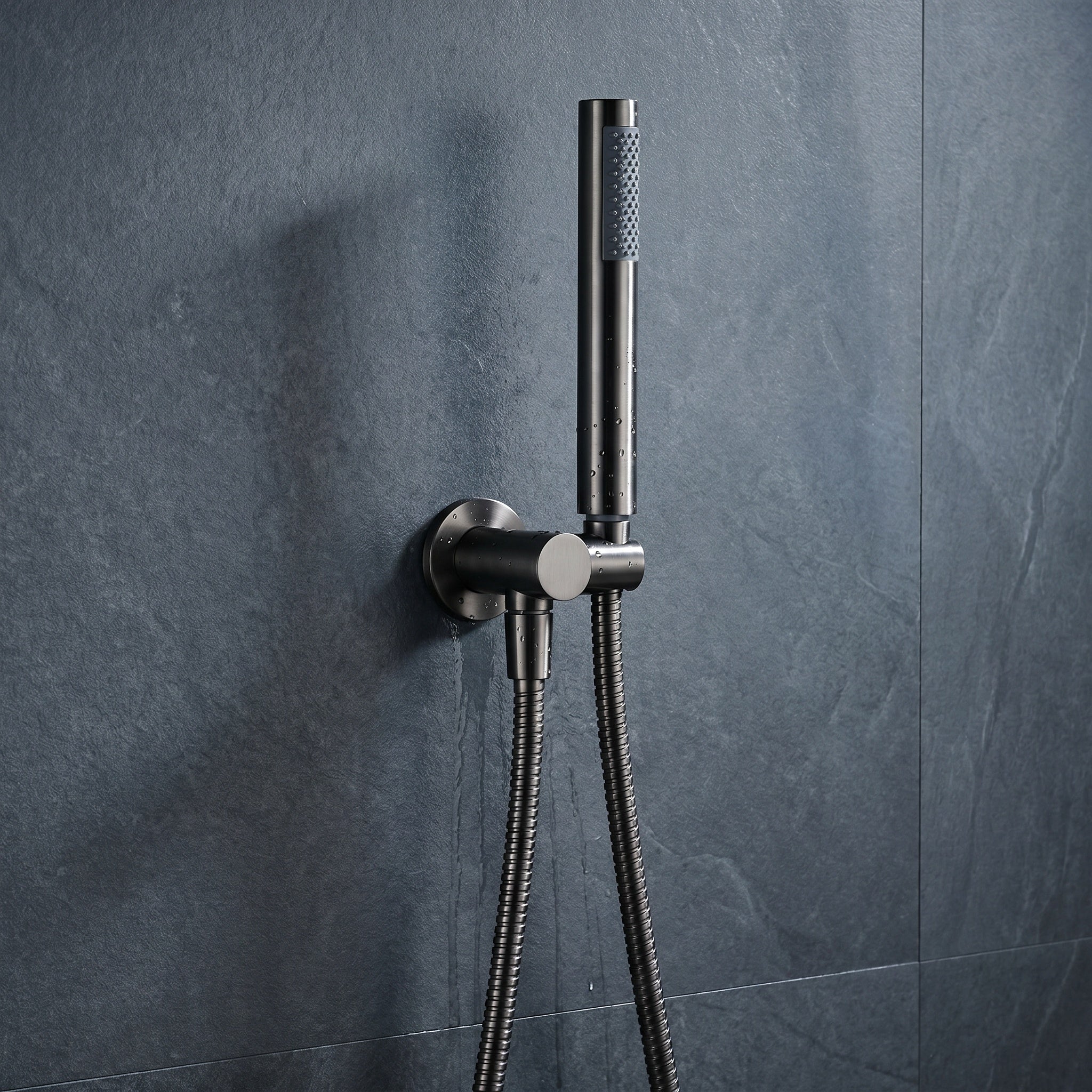 Notorious Shower Handpiece on Bracket Gun Metal