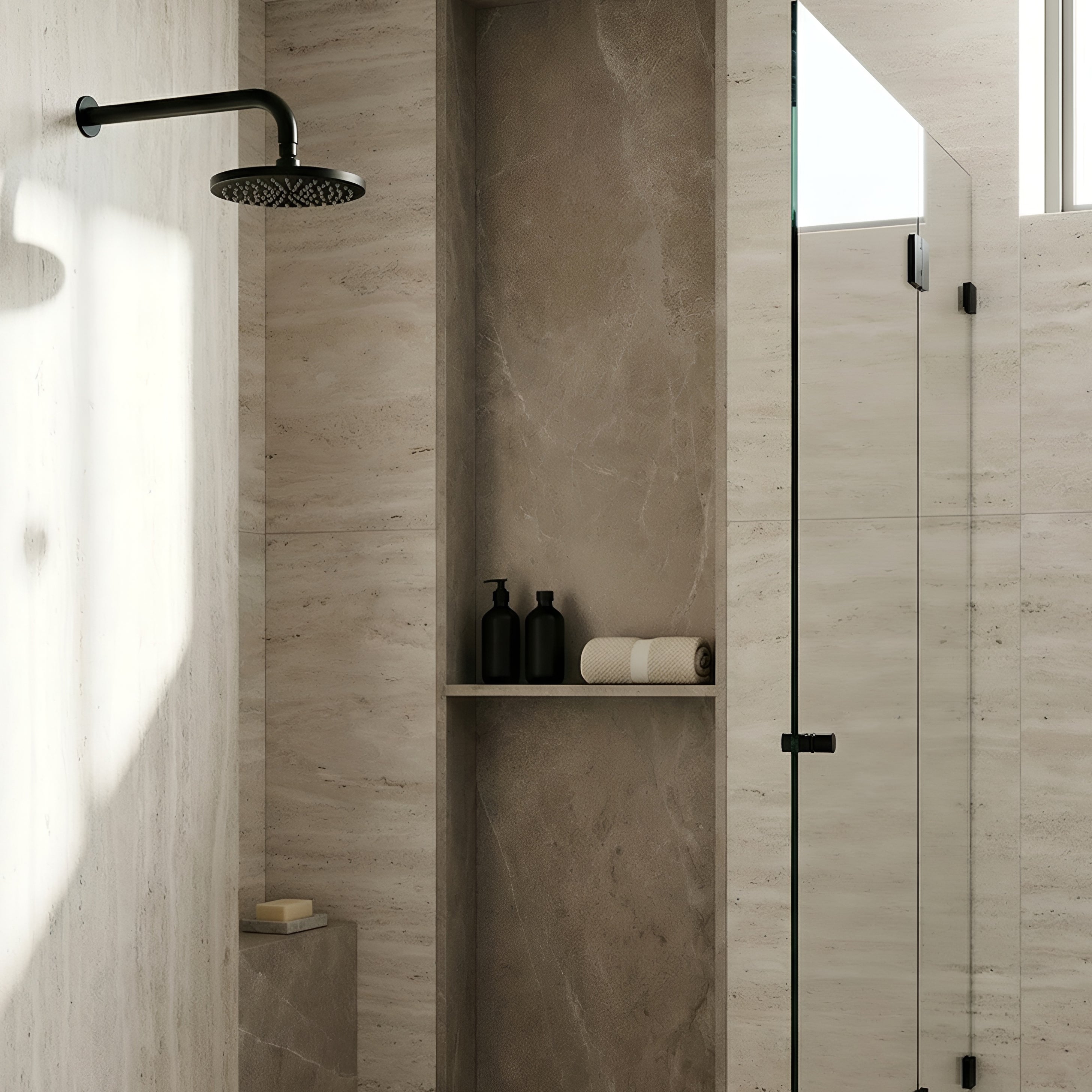 Notorious Showerhead on Wall Matt Black 