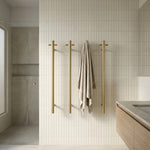 Notorious Single Bar Heated Towel Rail Brushed Gold