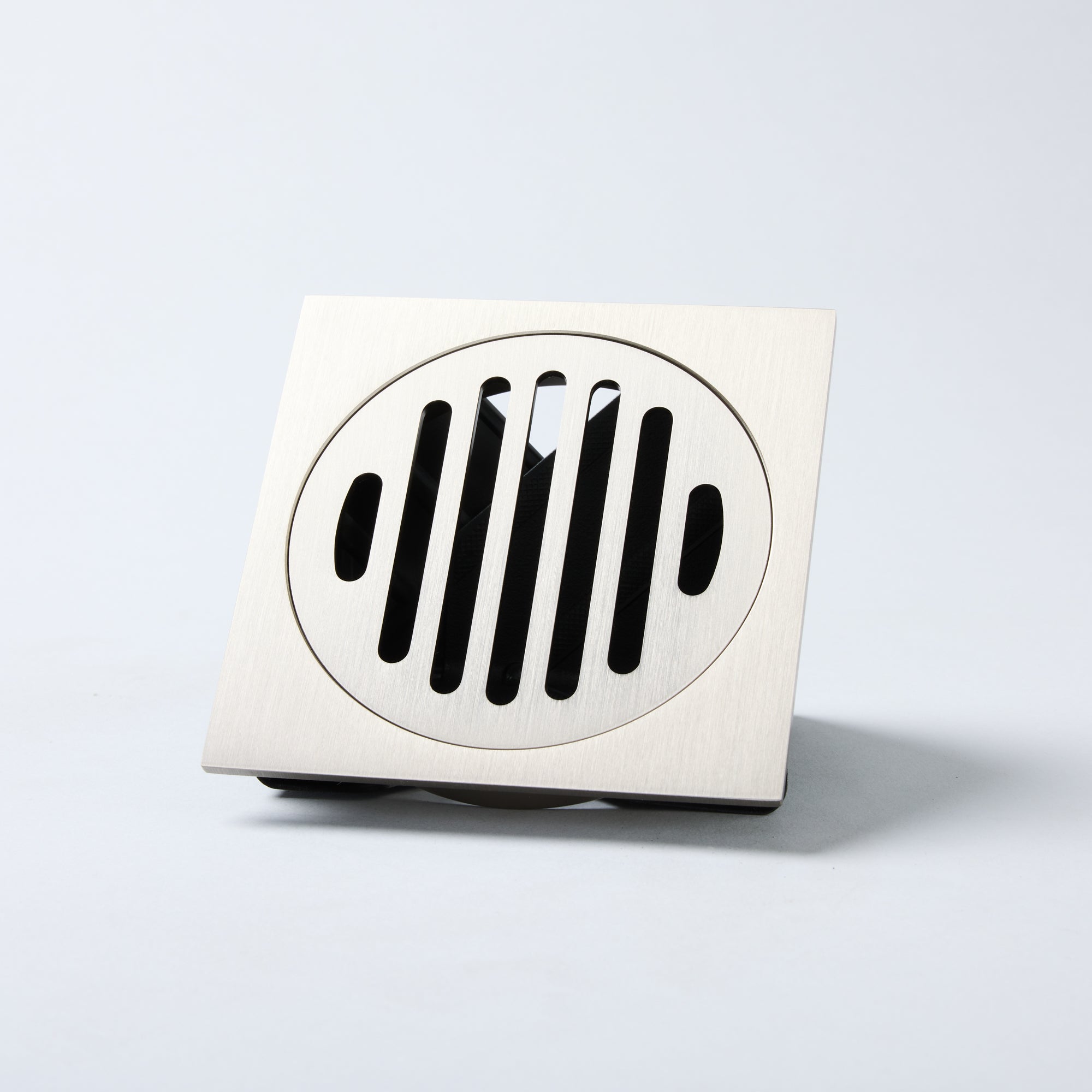 Notorious Square Round Floor Grate 100mm Brushed Nickel