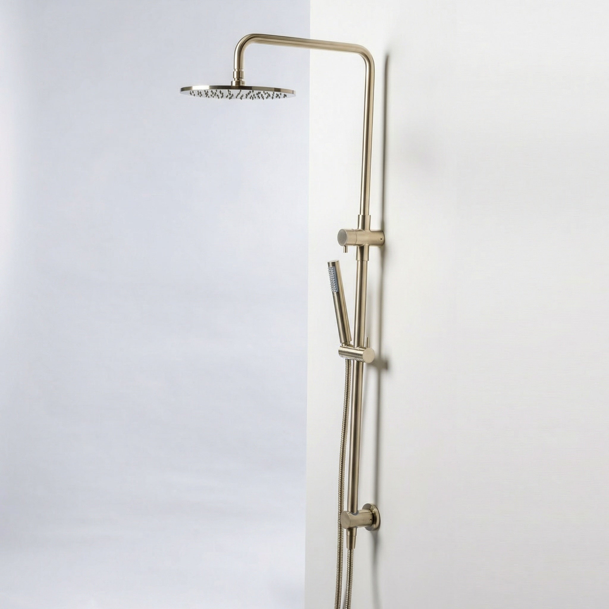 Notorious Twin Shower with Diverter 200mm Brushed Nickel