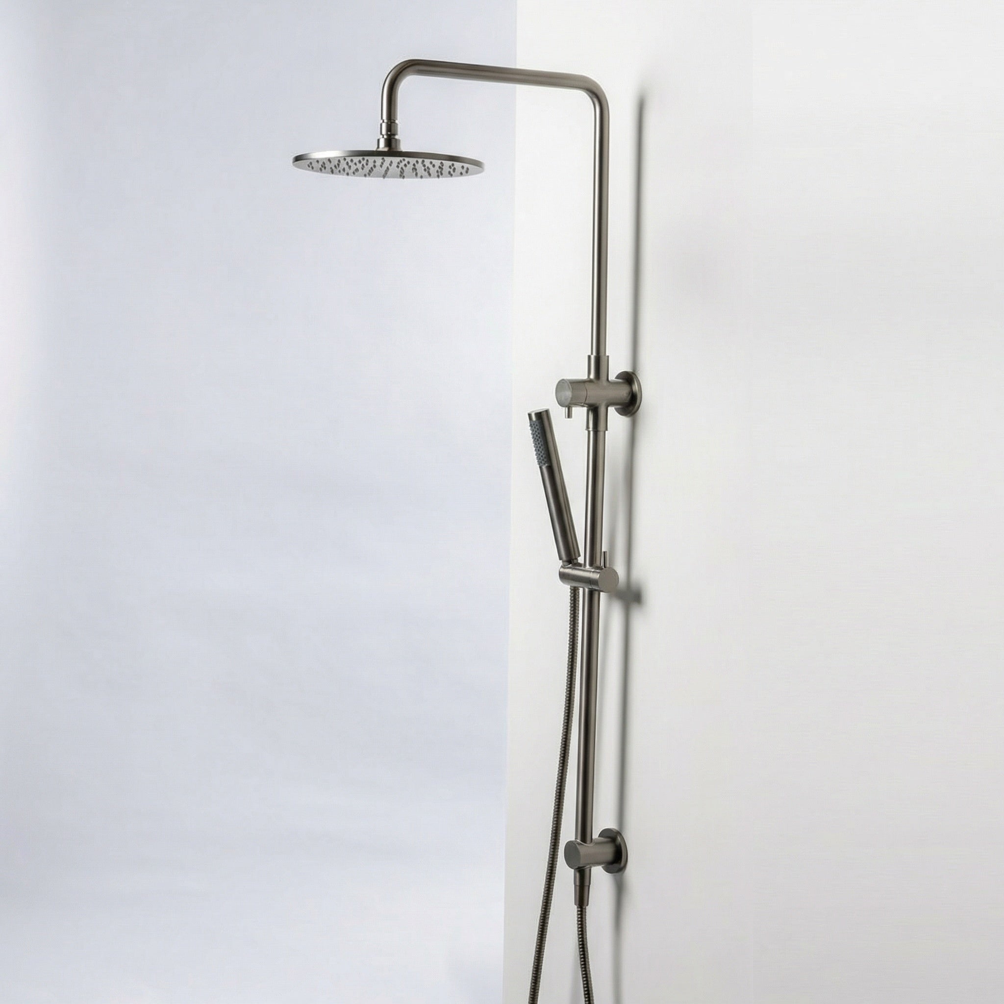 Notorious Twin Shower with Diverter 200mm Gun Metal