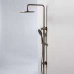 Notorious Twin Shower with Diverter 250mm -Antique Brass
