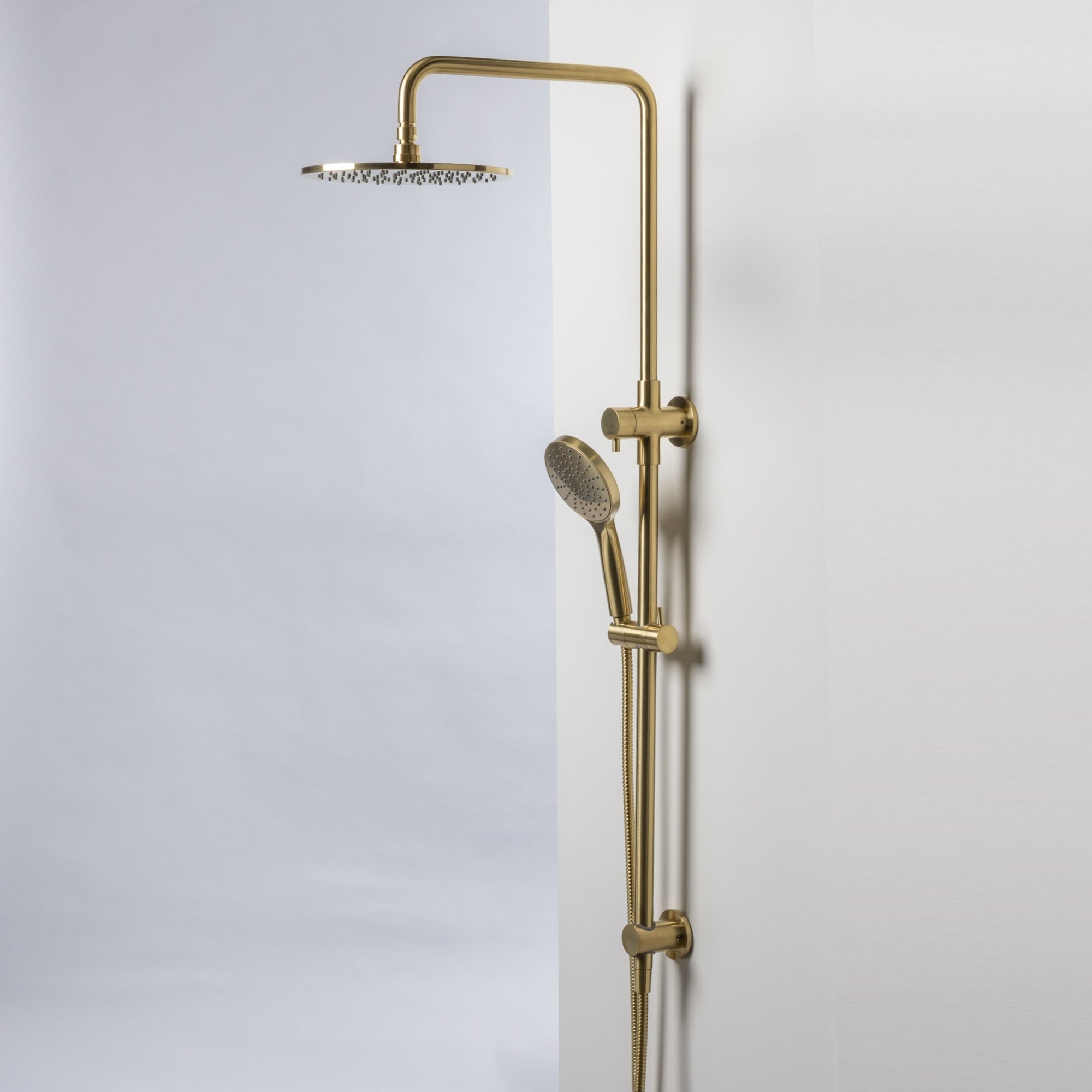 Notorious Twin Shower with Diverter 250mm - Brushed Gold