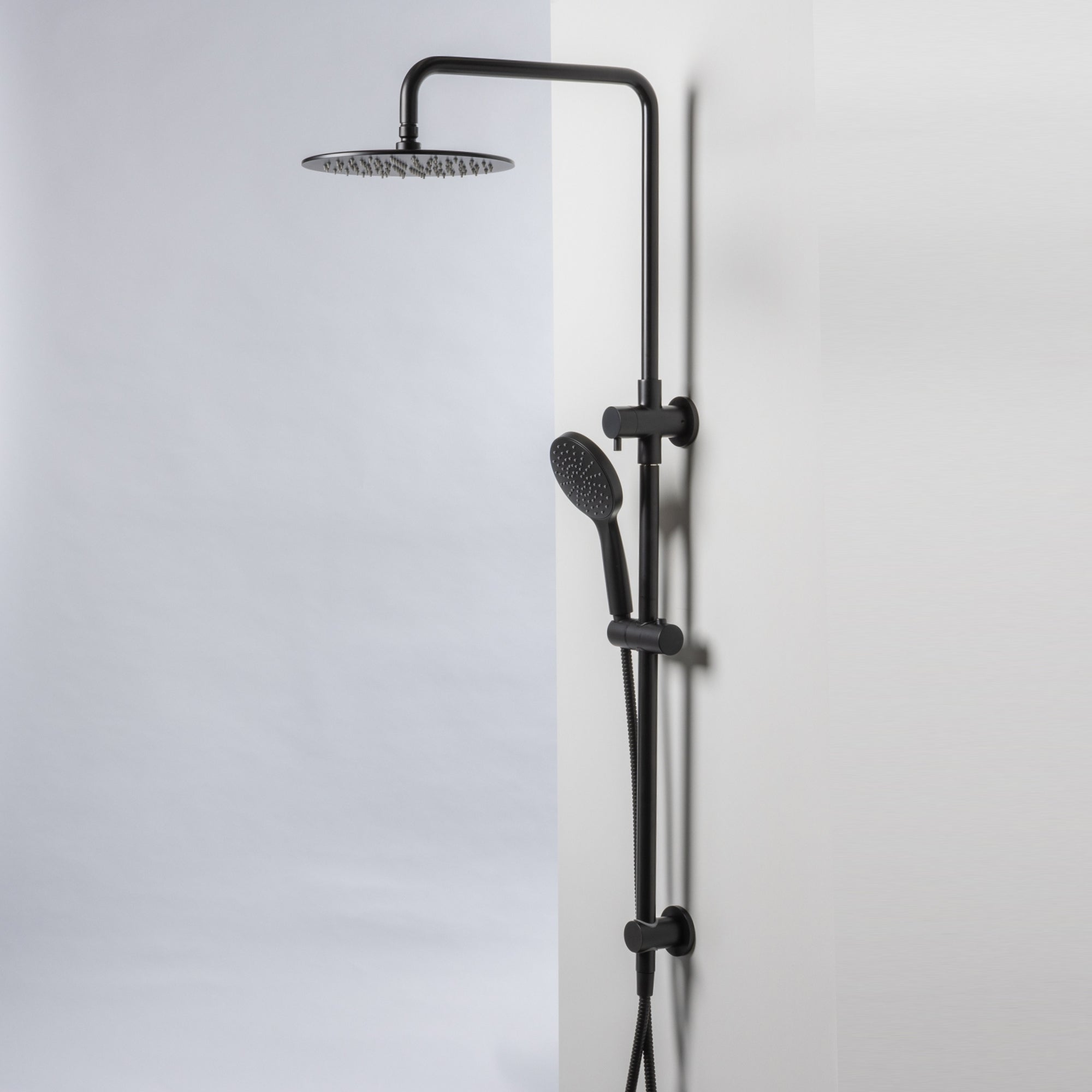Notorious Twin Shower with Diverter 250mm - Matt Black