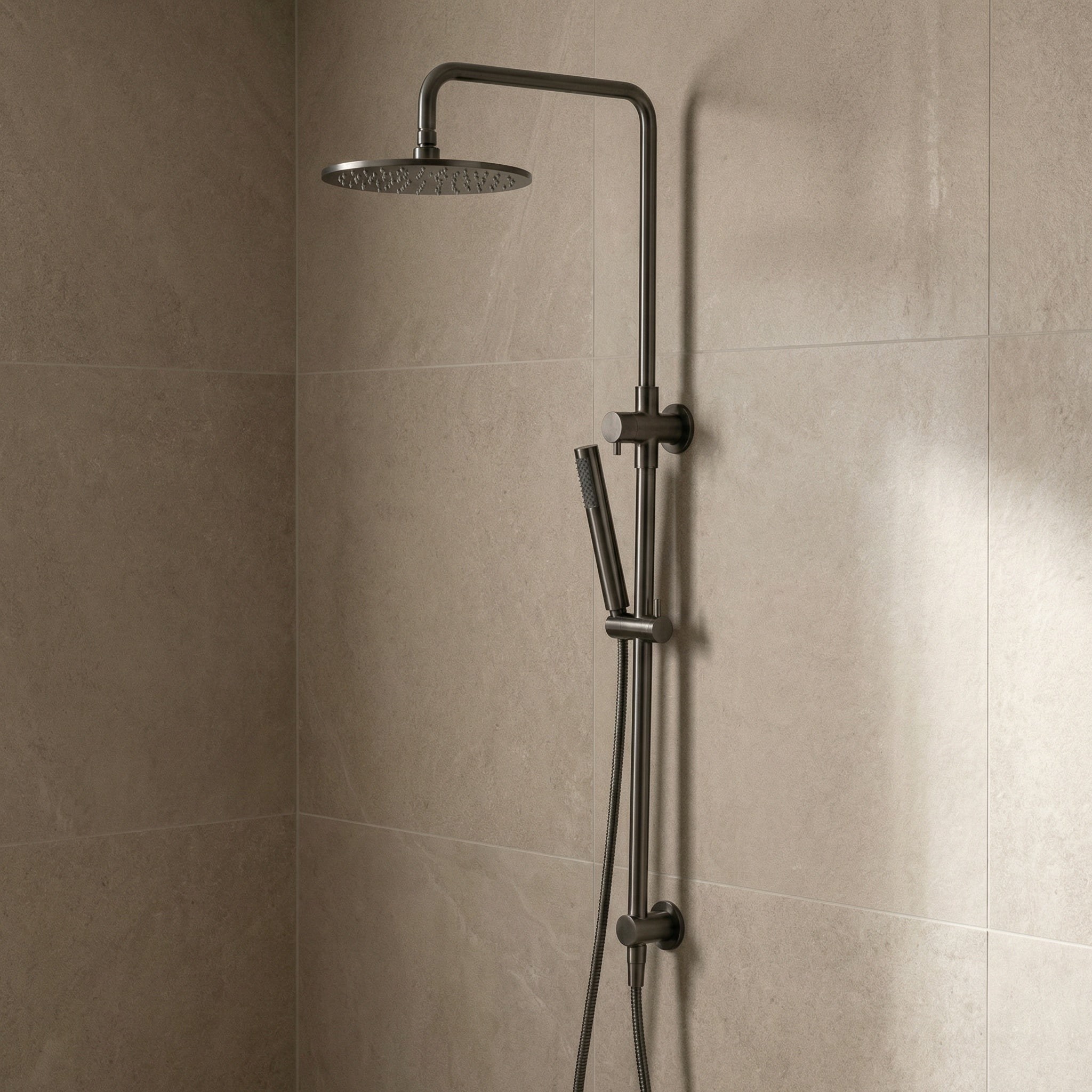 Notorious Twin Shower with Diverter Gun Metal