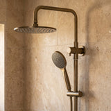 Notorious Twin Shower with Diverter Paddle Antique Brass