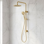 Notorious Twin Shower with Diverter Paddle  Brushed Gold