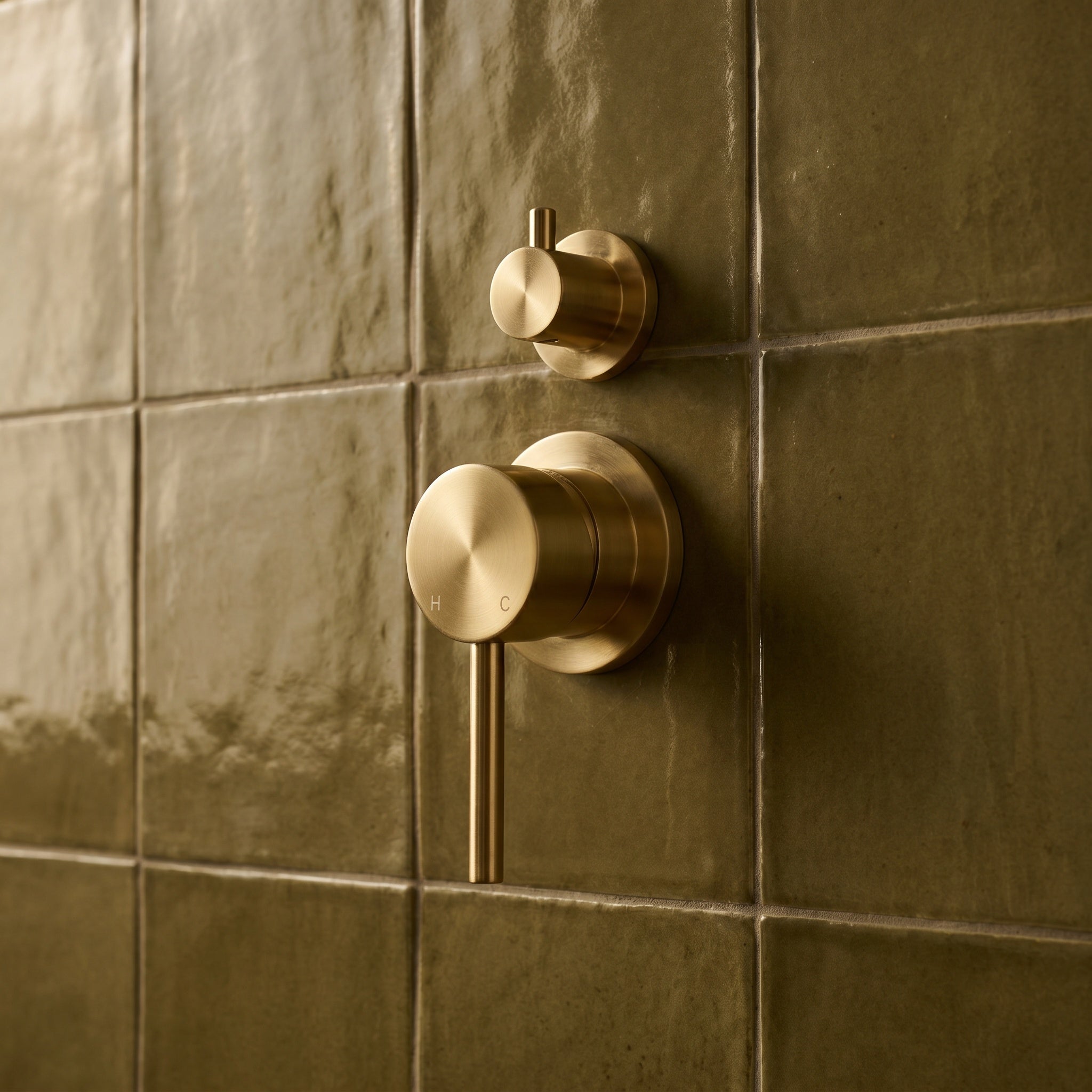 Notorious Wall Mixer with Diverter Brushed Gold