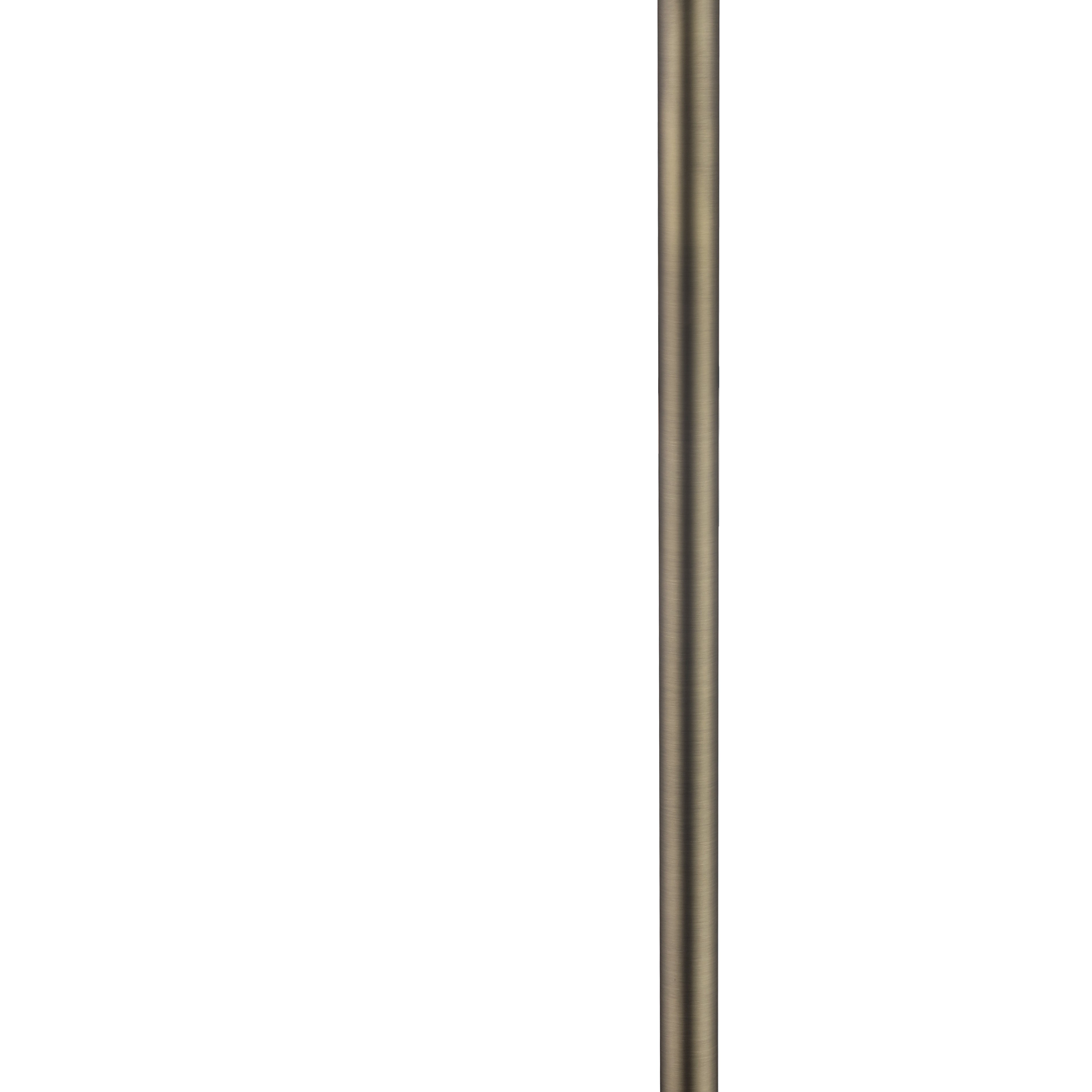 an antique brass floor bath spout, with a curved design, set against a white background
