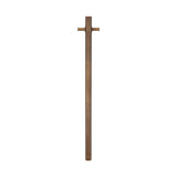 antique brass single upright bar heated towel rail on a white background