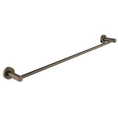 antique brass single towel rail on a white background