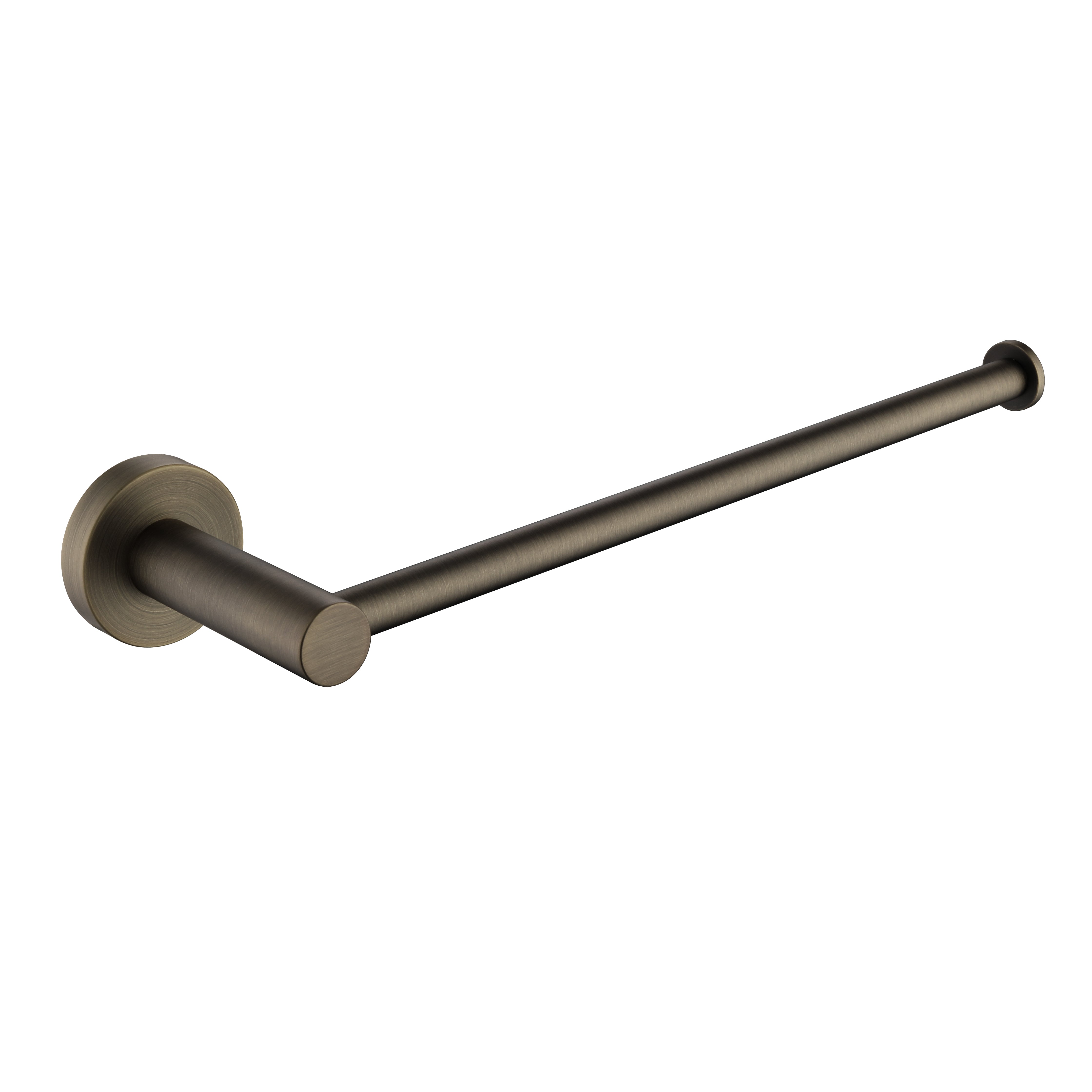 antique brass hand towel holder rail on a white background