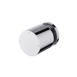 Chrome progressive wall mixer with  'C' and 'H' markings on a white background.