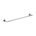 chrome single towel rail on a white background