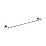chrome single towel rail on a white background