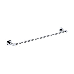 chrome single towel rail on a white background