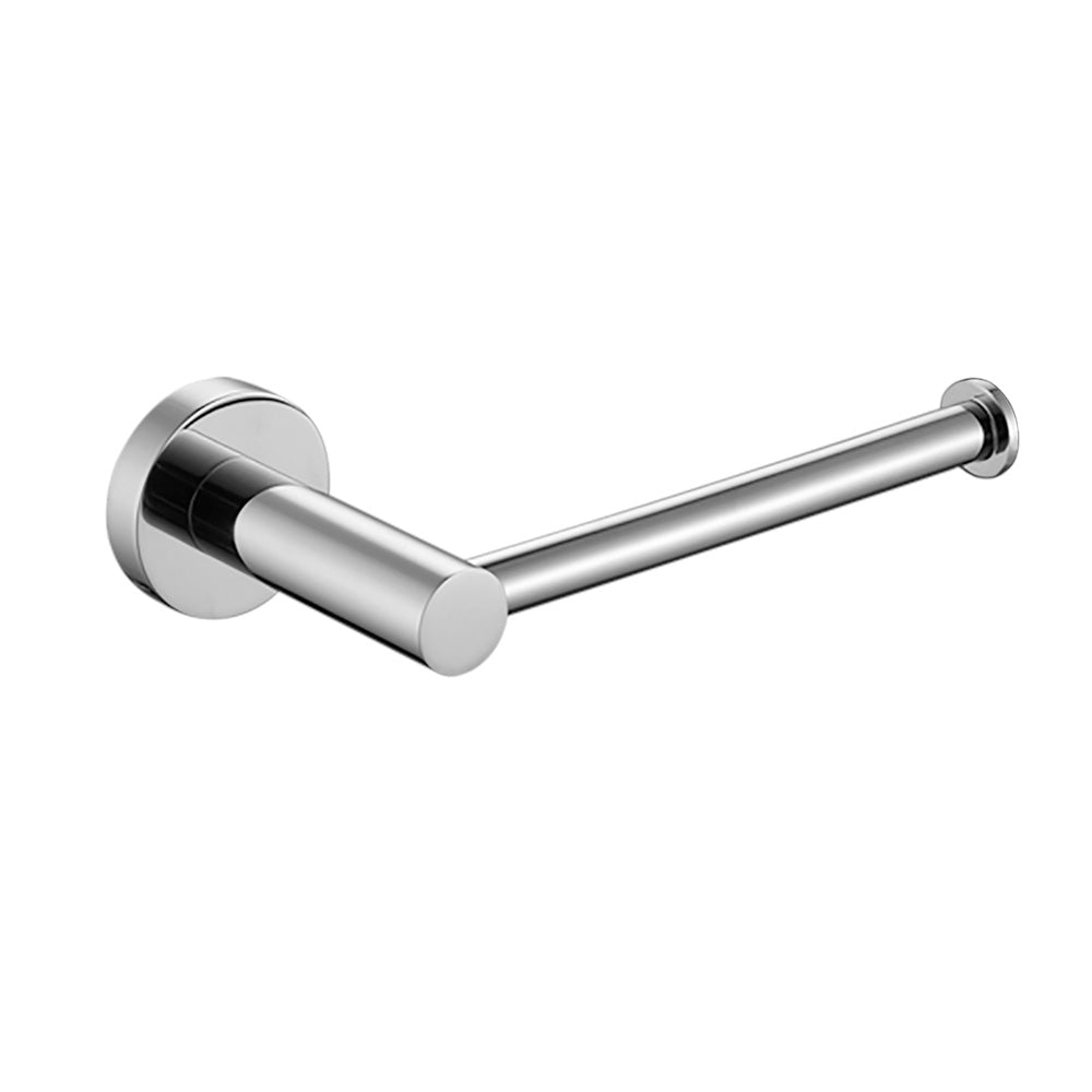 chrome toilet roll holder on a white background