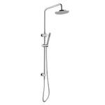 chrome dual function shower with handheld wand and diverter on white background