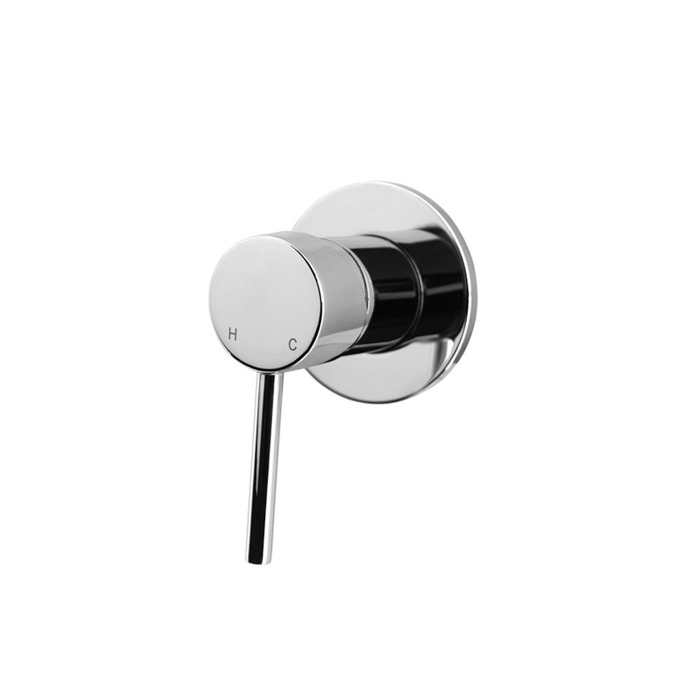 Chrome Wall Mixer on a white background