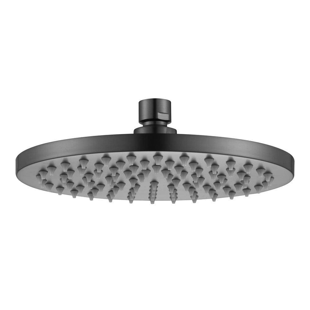 gunmetal shower head on a white background