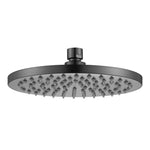 gunmetal shower head on a white background