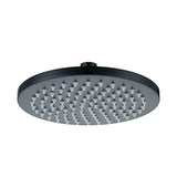 matt black shower head on a white background